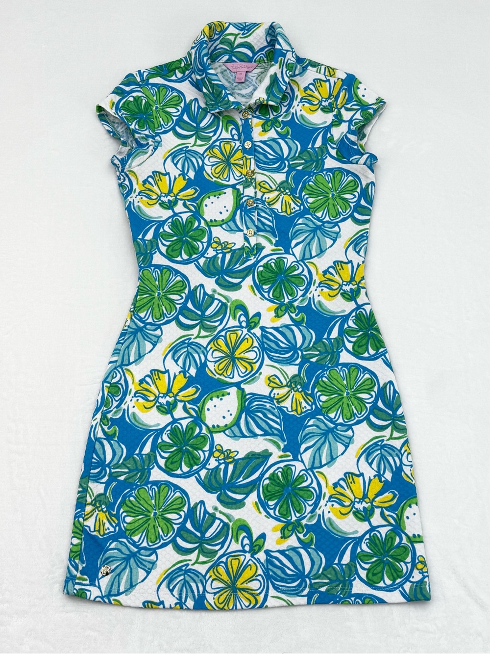 Lilly Pulitzer Women's XS Rayna Cut Out Back Sweet and Sour Knit Polo Dress